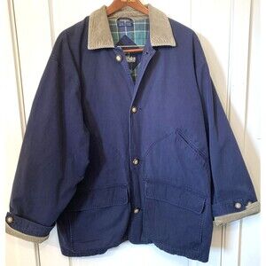 Vtg Woodlake Barn Coat Chore Jacket Blue Men XL Corduroy Grunge Streetwear